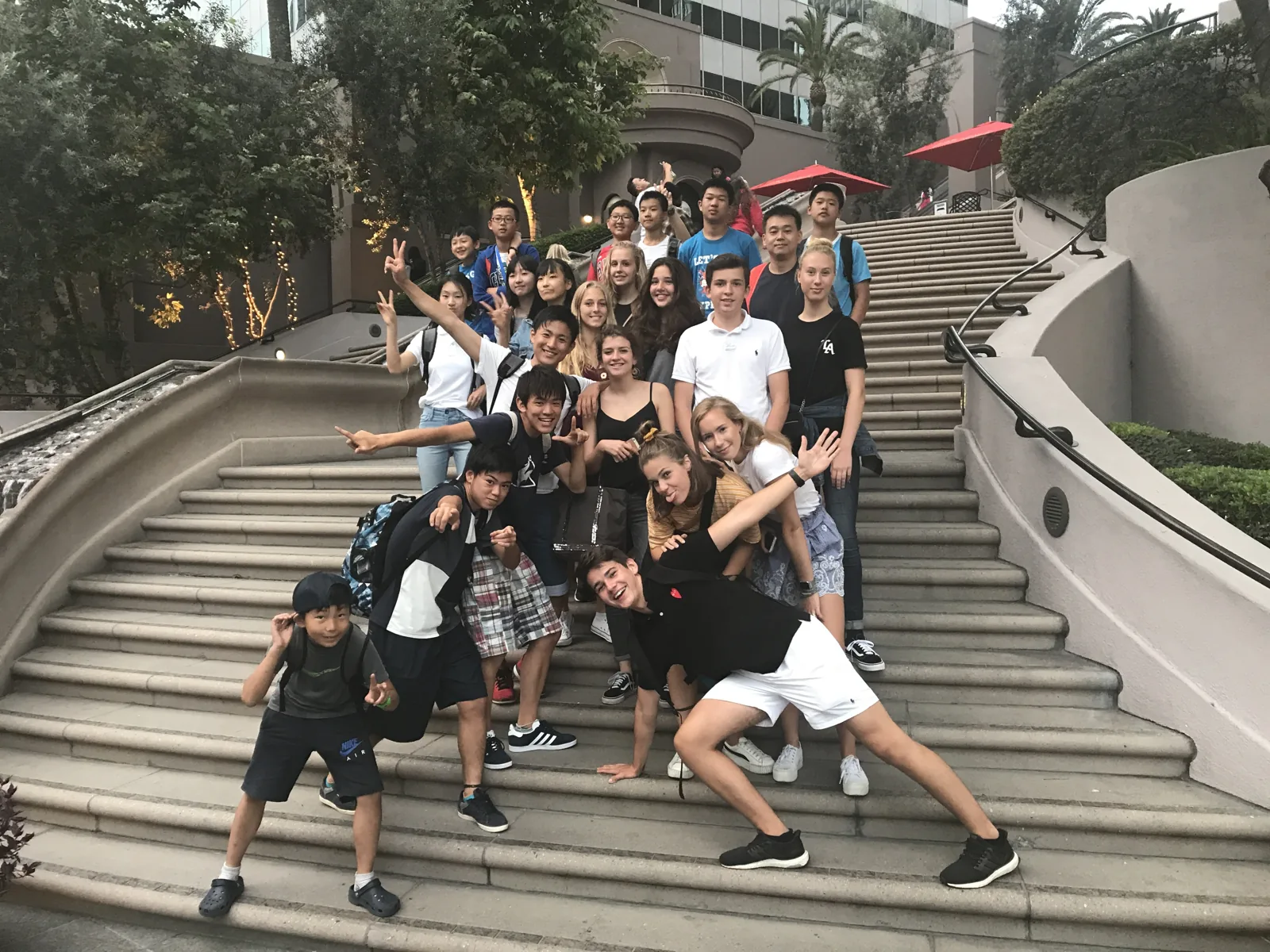 Students on Rodeo Drive in Beverly Hills