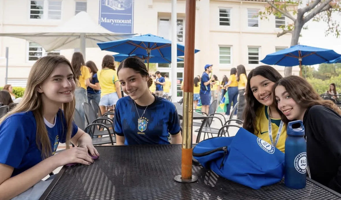 ELC students outdoors on campus