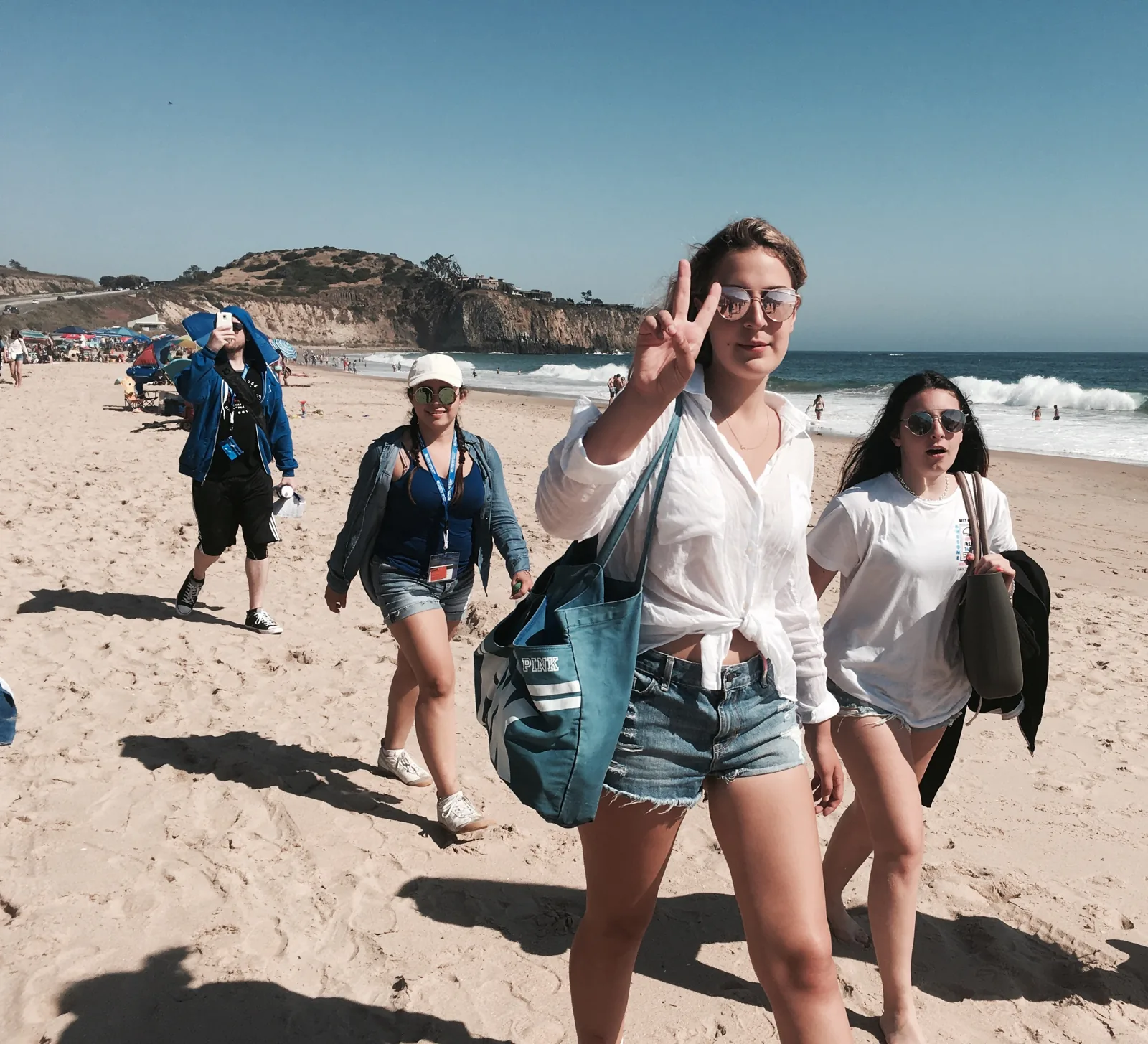 ELC students on a Sunday beach day near Los Angeles