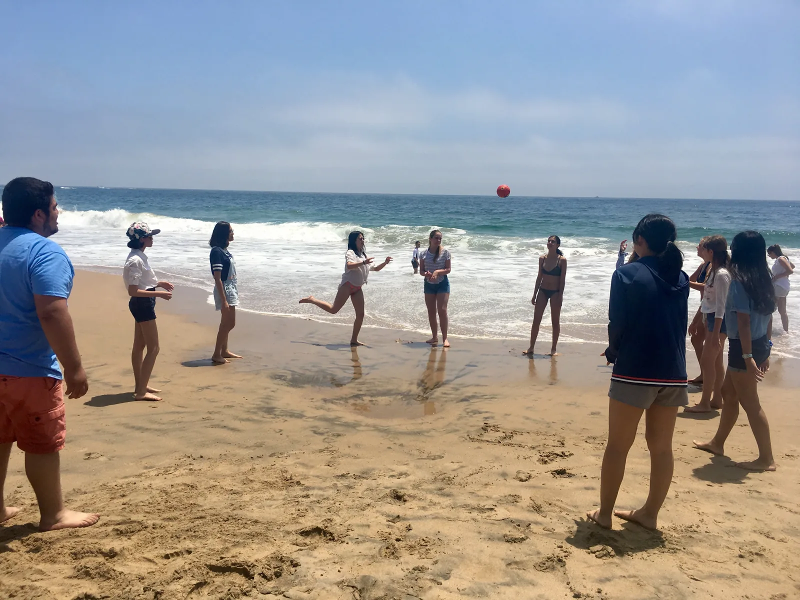 Students enjoying a day at a Southern California beach