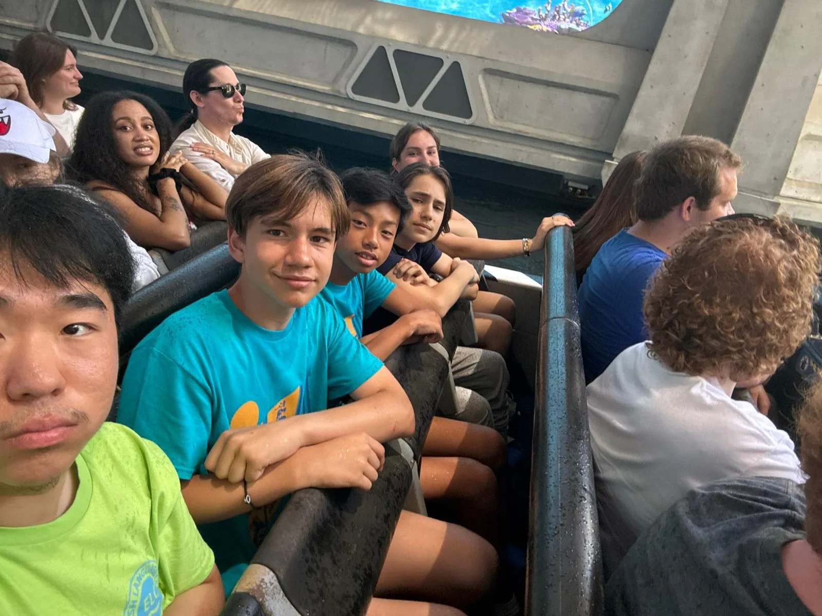 ELC students sitting together on the bus on the way to an excursion in Los Angeles