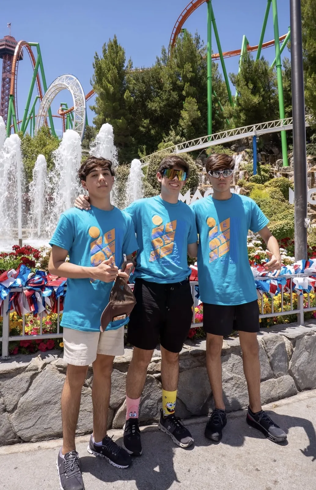 Students at a Los Angeles theme park